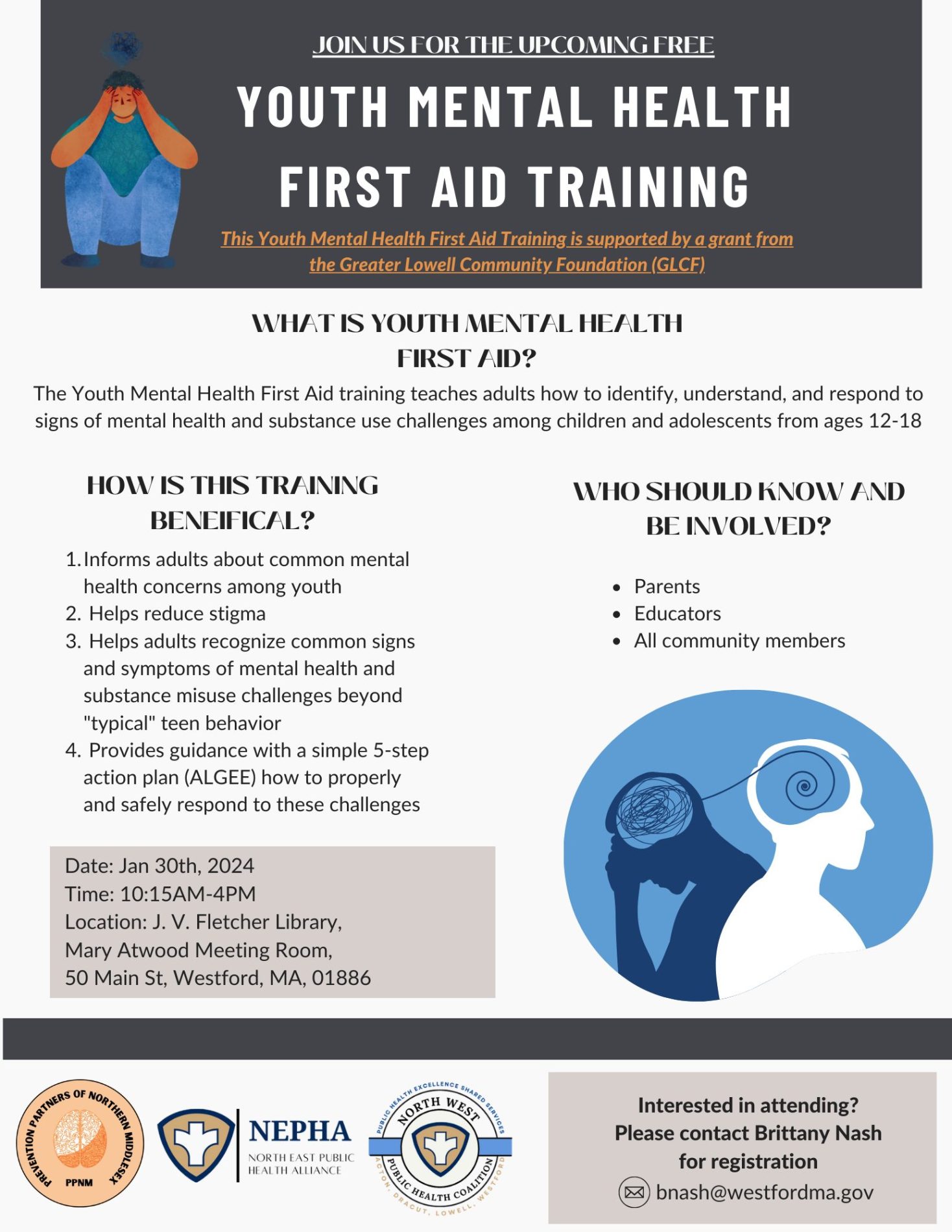Upcoming Youth Mental Health First Aid (YMHFA) Training - January 30th ...